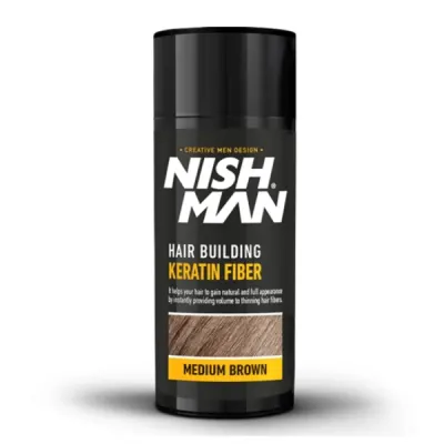 Pudra fiber - NISH MAN - pentru parul rar - Saten