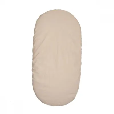 Cearsaf din bumbac cu elastic pentru carucior 90x50 cm Twins Crem