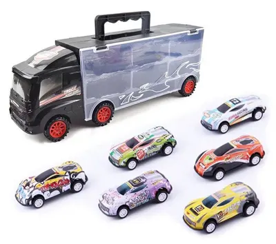 Set de joaca Ocie - Transportor Container Truck cu 6 masinute