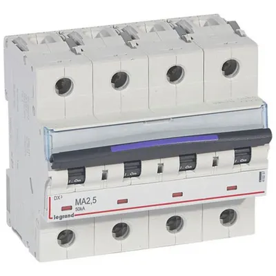 Disjunctor magnetic simplu DX³-MA - 4P - 2,5 A - 50 kA - curba MA - 6M
