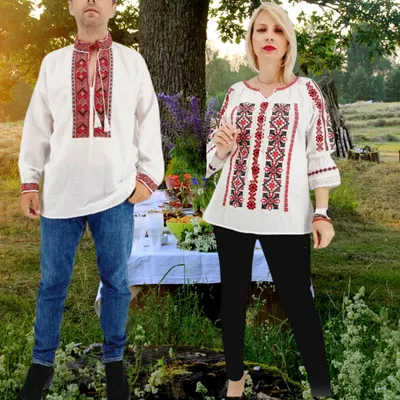 Set Traditional Cuplu 524 Camasi traditionale cu broderie