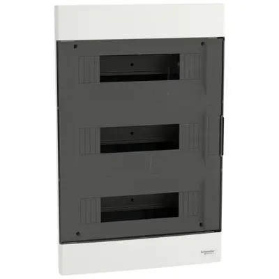 Tablou cu montaj incastrat Easy9EU, 3x12 Module, usa fumurie, cu 2 blocuri terminale Schneider EZ9EUA312