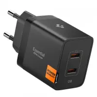 Incarcator Retea Spigen Essential, 47W, 3A, 2 x USB-C, ACH09457 (Negru)