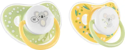 Protecții din silicon Lorelli Baby Care - Cu capac, 6 luni+, 2 bucăți, Galben/Verde