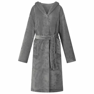 vidaXL Robe cu glugă Gri închis XL Flanelă