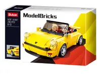 Constructor Sluban Model Bricks - Mașină sport galbenă, 290 piese