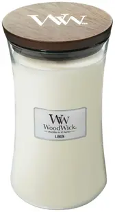 Lumânare parfumată WoodWick Linen, 609.5 g
