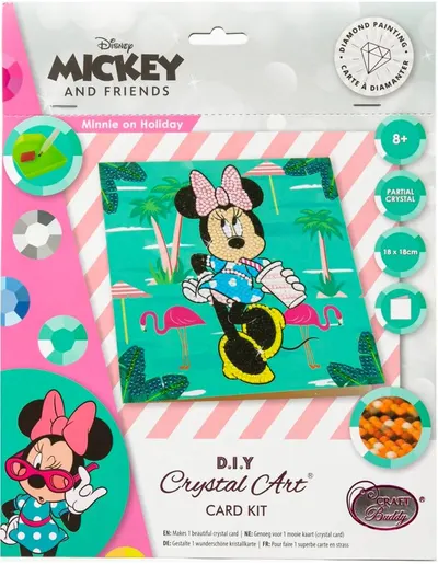 Felicitare goblen cudiamante Craft Buddy - Minnie Mouse în vacanță