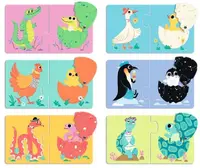 Puzzle duo trio pentru copii Djeco - Ouă amuzante, 12 piese