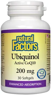 Ubiquinol Active CoQ10, 200 mg, 30 capsule gelatinoase moi, Natural Factors