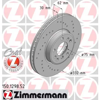 Disc frana ZIMMERMANN 150.1298.52