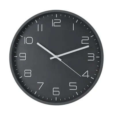 Ceas de perete antracit cu cifre albe 3D, 30 cm, design modern