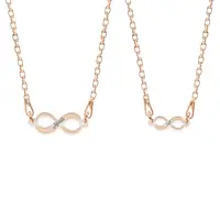 Ines - Set coliere personalizate infinit cu nume din argint 925 placat cu aur roz