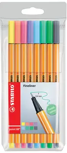 linere Stabilo Point 88 - 8 culori