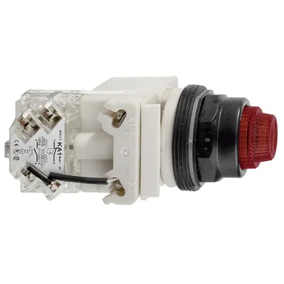 Buton Luminos Rosu Ø 30 - Aparent, Cu Revenire - 48 V - 1Nd