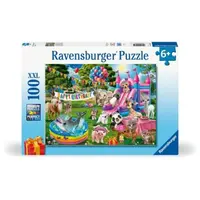 Ravensburger - Puzzle petrecere aniversara cu animalute 100 piese XXL