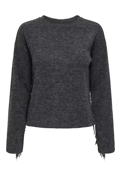 Pulover bej - 87% poliester reciclat - 9% viscoza - 4% elastan - Gri