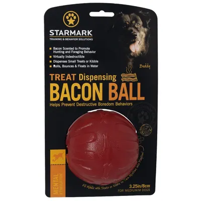 Starmark Bacon Ball - Jucarie Interactiva pentru Caini - M