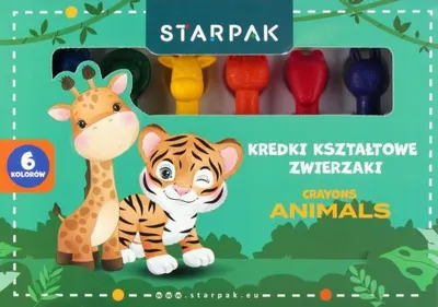 Creioane de ceară Starpak - Animale, 6 culori