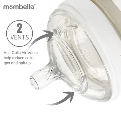 Tetina anti-colici din silicon Mombella Breast Like, Flux rapid L Old Rose