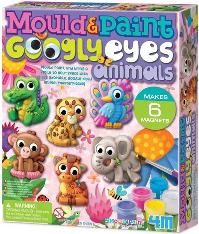 Set creativ 4M - Magneți din gips, animale cu ochii rotunjiți