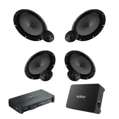 Pachet Difuzoare Auto cu subwoofer Volkswagen Touareg 1 2002-2010 Audison Prima 1010 W