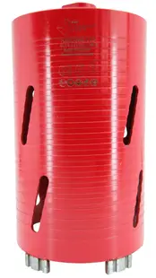 Carota diamantata Super PREMIUM ø115mm x 180mm x M16 pentru gaurire Beton armat, Zidarie, Granit - DXQZ.REDCORE.115