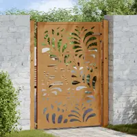 vidaXL Poartă de grădină 100x125 cm, oțel rezistent la intemperii, model ondulat