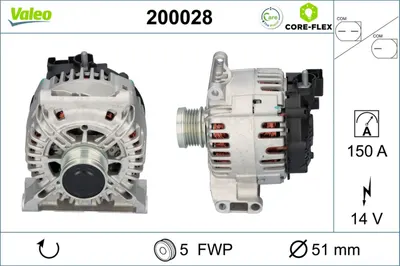 Alternator (14V, 150A) potrivit MERCEDES A (W169), B SPORTS TOURER (W245), C (W204) 2.0D 2.1D 09.04-06.12