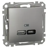 Sedna Design, Priza de incarcare USB A+C, 21W, PD, PPS, aluminiu