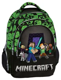 Ghiozdan scolar Graffiti Minecraft - Squad, cu 2 compartimente