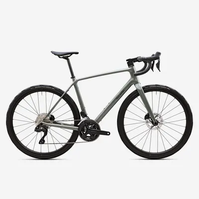 Bicicletă de șosea Endurance, Shimano 105 Di2, EDR CF ULTRA Verde-Kaki