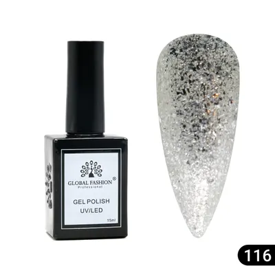 Oja semipermanentă Global Fashion, Gel polish Elite Glow 15 ml, 116 Engros