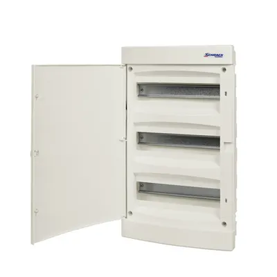 Dulap distrib. incastr. 3r-36UH, usa din plastic alb mat