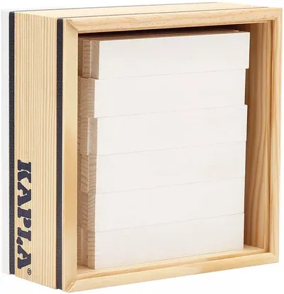Constructor din lemn Kapla - 40 piese, alb
