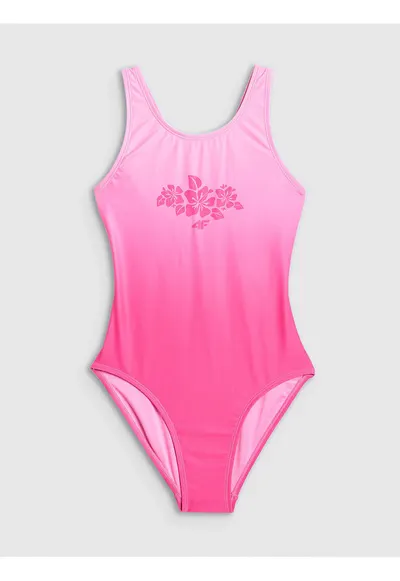 Costum de baie intreg pentru fete - roz - cu bretele fara reglare - captuseala completa