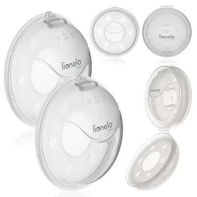 Colector de lapte, Lionelo, Milky, 2 buc, Se potriveste tuturor sutienelor, Cutie depozitare igienica inclusa, Fara bisfenol A, Capacitate 40 ml, Transparent