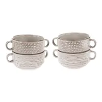 Boluri mici maro deschis 4 buc. pentru supă din ceramică 470 ml – Dakls