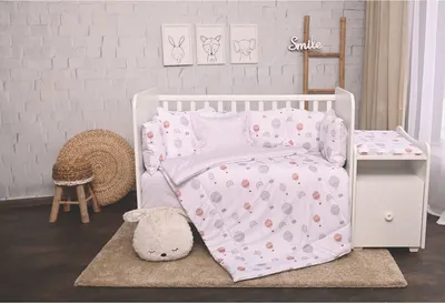 Set cearsafuri de pat Lorelli - Crini, baloane gri, 60 х 120 cm