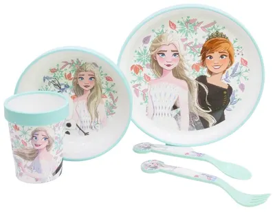 Set de masă cu bază antiderapantă Stor - Premium, Frozen Snowy Tale, 5 piese