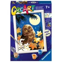 Ravensburger - CreArt pictura pe numere pentru copii bufnita care straluceste in intuneric