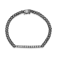 Bratara din aur negru cu diamante de 0.7ct pentru barbati