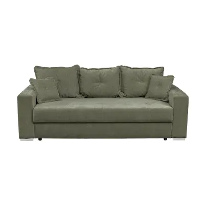 Canapea extensibila ARISSA, 3 locuri, cu arcuri, kaki, 235x110x77 cm