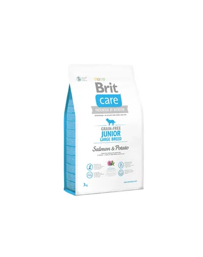 BRIT Care Grain-free Junior Large Breed 3 kg Hrana uscata catei talie mare, cu somon si cartofi