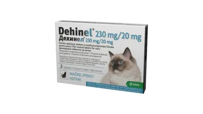 Deparazitare interna pentru pisici Dehinel, 2 comprimate