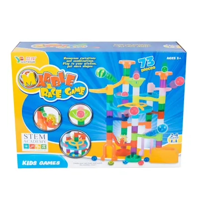 Joc de constructie, Marble Race Game, Cursa bilelor, 73 piese