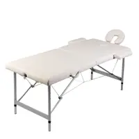 Gossi masa de masaj pliabila, 2 zone, alb crem, cadru din aluminiu