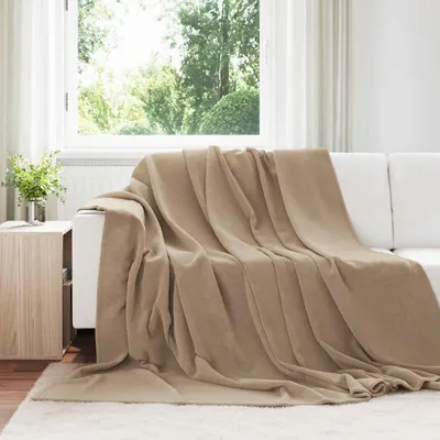 vidaXL Pătură Culoare Cămilă 220 x 240 cm 1.37 kg Molton