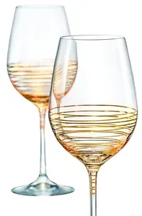 Pahare de vin alb Bohemia Crystalex - Viola Gold Spiral, 6 buc, 350 ml