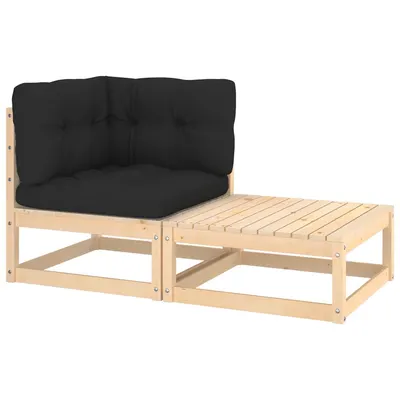 Gossi set mobilier de gradina cu perne, 2 piese, lemn masiv de pin